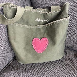 Life is Good Canvas Tote Bag - Olive Green